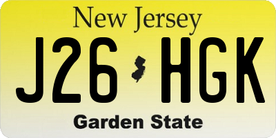 NJ license plate J26HGK