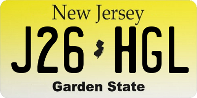 NJ license plate J26HGL