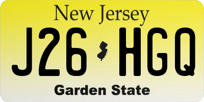 NJ license plate J26HGQ