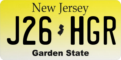 NJ license plate J26HGR