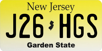 NJ license plate J26HGS