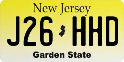 NJ license plate J26HHD