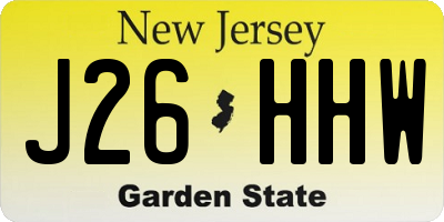 NJ license plate J26HHW