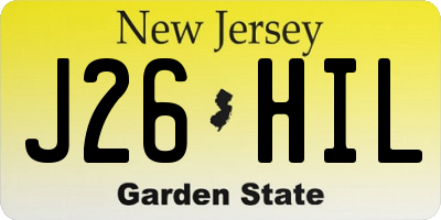 NJ license plate J26HIL