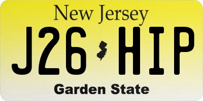 NJ license plate J26HIP