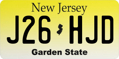 NJ license plate J26HJD