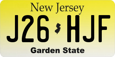 NJ license plate J26HJF