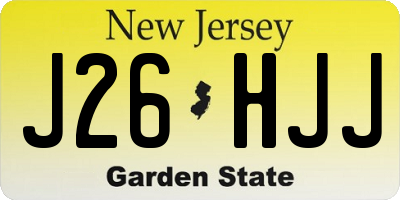 NJ license plate J26HJJ
