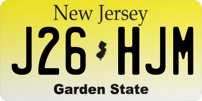 NJ license plate J26HJM