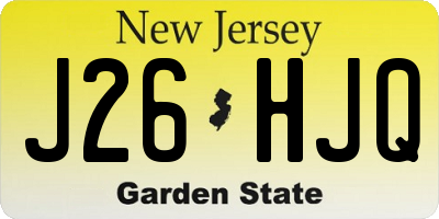 NJ license plate J26HJQ