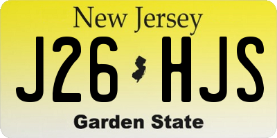 NJ license plate J26HJS