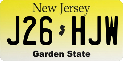 NJ license plate J26HJW