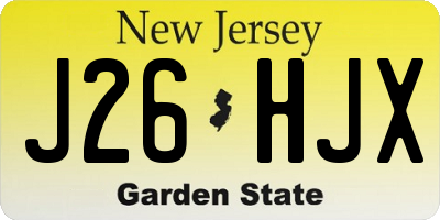 NJ license plate J26HJX