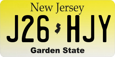NJ license plate J26HJY