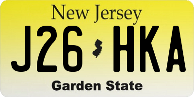 NJ license plate J26HKA