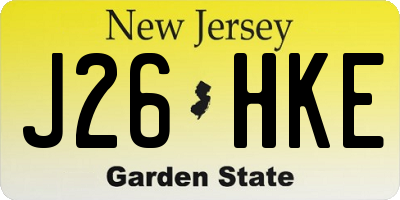 NJ license plate J26HKE