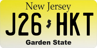 NJ license plate J26HKT