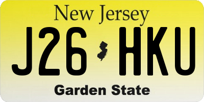 NJ license plate J26HKU