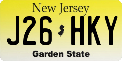 NJ license plate J26HKY