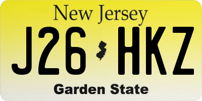NJ license plate J26HKZ
