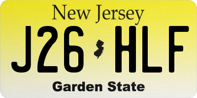 NJ license plate J26HLF