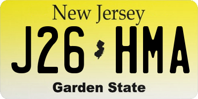 NJ license plate J26HMA