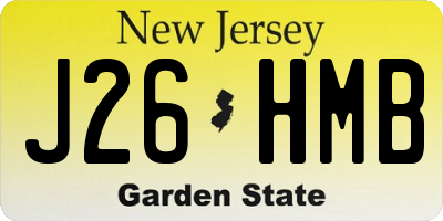 NJ license plate J26HMB