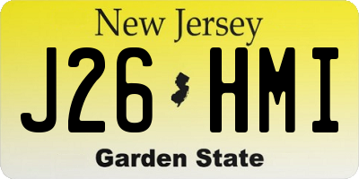 NJ license plate J26HMI
