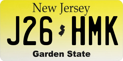 NJ license plate J26HMK