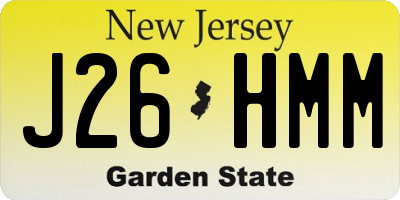 NJ license plate J26HMM