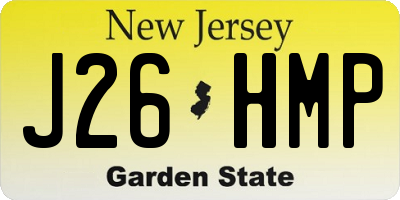NJ license plate J26HMP