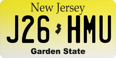 NJ license plate J26HMU