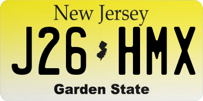 NJ license plate J26HMX