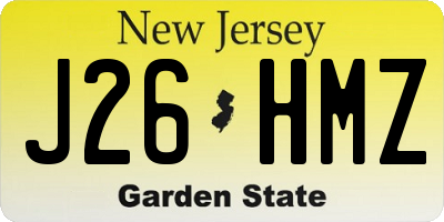 NJ license plate J26HMZ