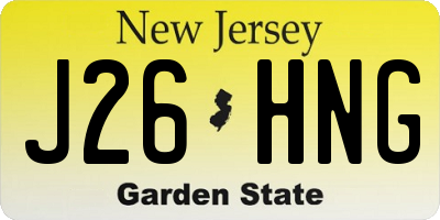 NJ license plate J26HNG