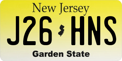 NJ license plate J26HNS