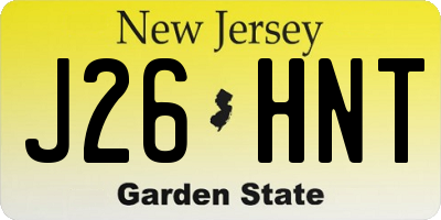 NJ license plate J26HNT