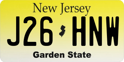 NJ license plate J26HNW