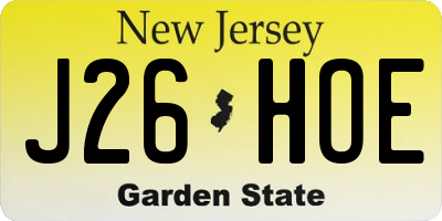 NJ license plate J26HOE