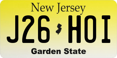 NJ license plate J26HOI