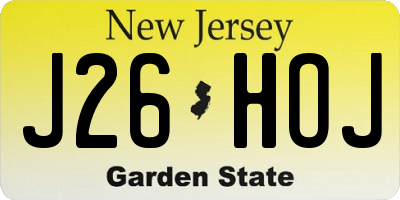 NJ license plate J26HOJ