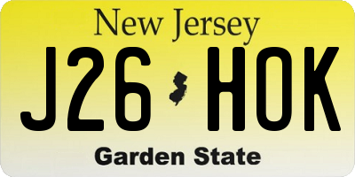 NJ license plate J26HOK