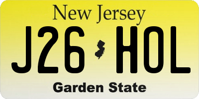 NJ license plate J26HOL