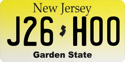 NJ license plate J26HOO