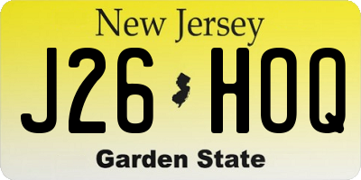 NJ license plate J26HOQ