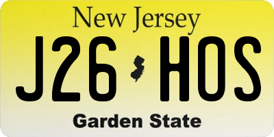NJ license plate J26HOS