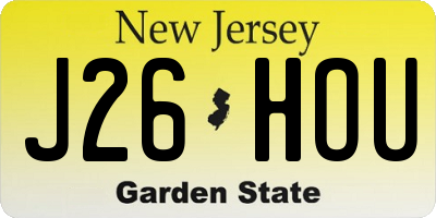 NJ license plate J26HOU