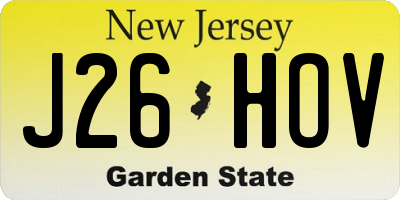 NJ license plate J26HOV