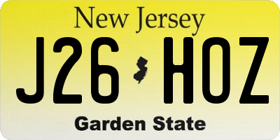 NJ license plate J26HOZ