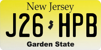 NJ license plate J26HPB